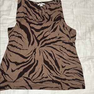 Bar III Brown and Black Animal Print Tank Top